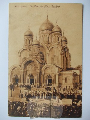Varšava, pravoslavný kostel na náměstí Saski, obřad cca 1920