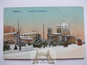 Varsovie, église Saint-Alexandre, hiver 1912