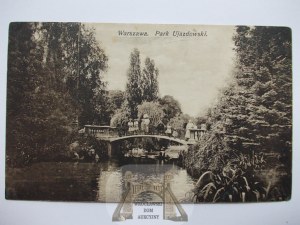 Warsaw, Ujazdowski Park, bridge circa 1920.