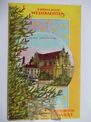 Warsaw, Carmelite church, Christmas tree, Christmas 1915