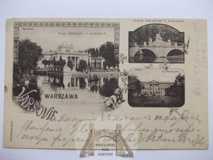 Varsovie, Lazienki, 3 vues 1900