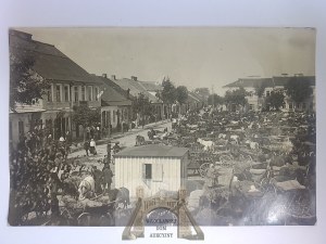 Szczuczyn near Grajewo, market, market day, carts, photographic 1915