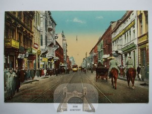 Łódź, Straße, Straßenleben ca. 1914