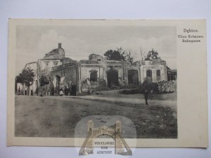 Dębica, ulice Kolejowa, ruiny cca 1916