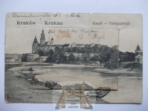 Kraków, Wawel, Wisła, leporello 1907