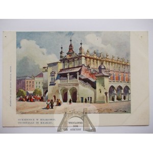 Krakov, Tondos, maľba, Sukiennice okolo roku 1900