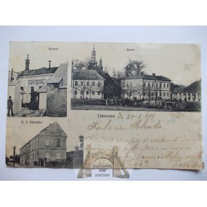 Limanowa, Rynek, starostwo, browar 1909