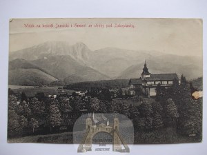 Zakopané, pohled na Giewont a kostel kolem roku 1910