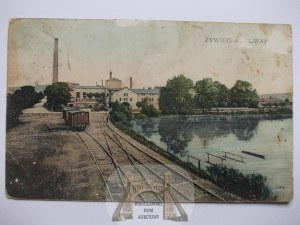 Žywiec, pivovar, železničné trate, 1911