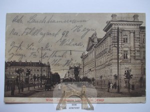 Lithuania, Vilnius, Court House and St. George's Prospect, 1916