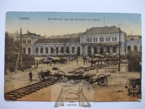 Lituanie, Kaunas, gare ferroviaire, 1918