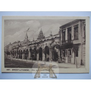 Białoruś, Brześć Litewski, spalona giełda, ok. 1916