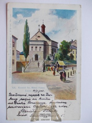 Ukraine, Lviv, St. Mary's Church, 1903, painting