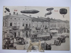 Ukraine, Stryj, Marketplace in the Future, collage, 1910