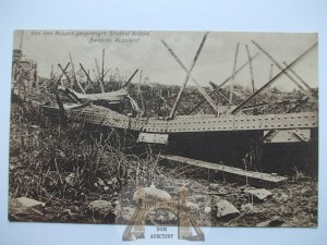 Ukraine, Svidniki near Kovel, destroyed bridge, ca. 1916