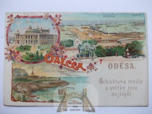 Ukrajina, Odesa, litografia, reklama, asi 1900
