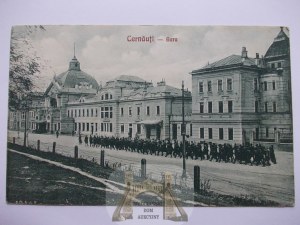 Ukraine, Chernivtsi, Chernovitz, train station, 1928