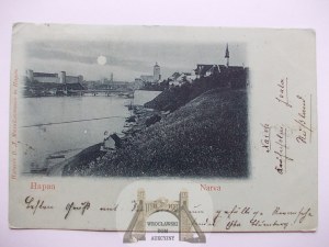 Estonia, Narva, Narva, moonlit panorama, 1899