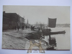 Latvia, Jaunjelgava, Friedrichstadt, street by the river, ca. 1916