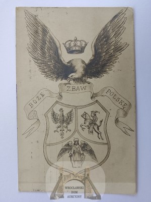 Patriotic, coat of arms, Eagle, Pogo, God save Poland circa 1910.