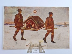 Patriotic, Scouting, Merry Christmas ca. 1925