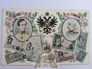 Austro Węgry, cesarz Franciszek Józef, jubileusz, znaczki 1908 III