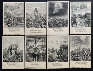 [Kajetan Saryusz-Wolski] Set di 8 cartoline patriottiche. Cracovia [1904].