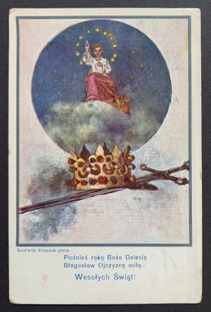 Weihnachtskarte. Krakau [1908].