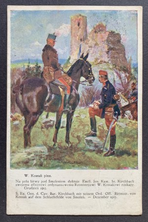 W. Kossak - Auf dem Schlachtfeld von Smolen diktiert Exell. Jen. Kaw. br. Kirchbach ... Kraków [1915].