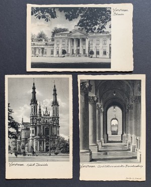 WARSCHAU. Satz von 3 Postkarten. Kraków [1937].