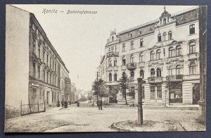 [CHOJNICE] Konitz -Bahnhofstrasse [Dworcowa St.] [1918].