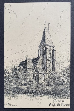 [WROCŁAW] Breslau, Kirche St. Barbara. [Kościół św. Barbary].[1920]