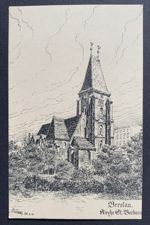 [WROCŁAW] Breslau, Kirche St. Barbara. [Kostel sv. Barbory] [1920].