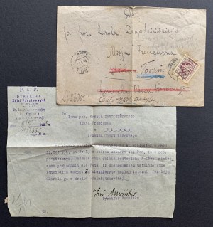 [Railway Station Vilnius] Reply to Lieutenant Karol Zawodzinski on a complaint filed about the dousing of clothes with holy water while riding a train. Vilnius [1923].
