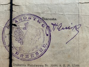 [BRZESKO] KARTA NA BROŃ [1927]