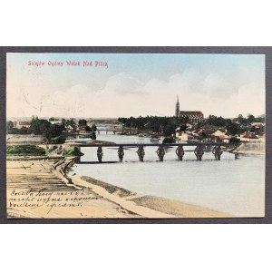 SULEJÓW Gesamtansicht über den Fluss Pilica [1910].