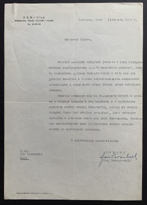Lettre de Jan PARANDOWSKI à Jan KOPROWSKI. Varsovie [1966].