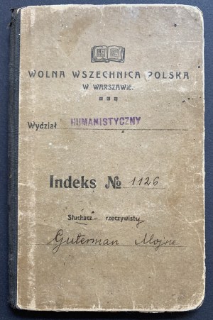 [Judaica] INDEKS. WOLNA WSZECHNICA POLSKA. Warschau [1926/28].