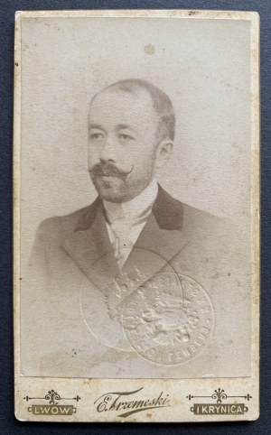 LVOV. Ticket / Photographie sur carton du studio de E. Trzemeski Lviv [1897].