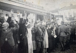 POLOGNE. Ensemble de 3 photographies de guerre [1939/44].