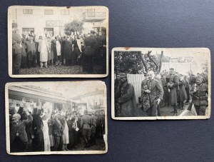 POLOGNE. Ensemble de 3 photographies de guerre [1939/44].