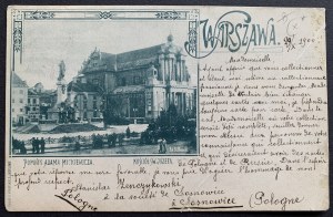 VARŠAVA. Pomník Adama Mickiewicze a kostel svatého Josefa [1900].