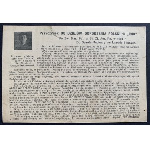 EIN BEITRAG ZUR GESCHICHTE DER WIEDERGEBURT POLENS IM JAHR 1918. Auszug aus einer 1902 von Bolesław Ostoja-Ostaszewski in Lwów veröffentlichten Publikation. Warschau [1925].