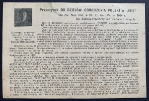 PŘÍSPĚVEK K DĚJINÁM ZNOVUZROZENÍ POLSKA V ROCE 1918. Výňatek z publikace Bolesława Ostoji-Ostaszewského vydané ve Lvově v roce 1902. Varšava [1925].