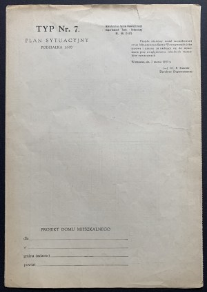 [MSW] ENTWURF eines Wohnhauses. Typ Nr. 7. Situationsplan. Warschau [1935].