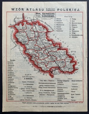 J. M. BAZEWICZ - Model atlas of the Republic of Poland [Garwolin county, Lubelskie province]; List of publications by J. M. Bazewicz; Invitation to prepayment. Warsaw [1921].