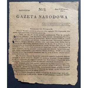JOURNAL NATIONAL. Zakroczym. N° 2, 12 septembre 1831.