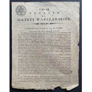 GAZETA WARSZAWSKA. Supplément au n° 42 du 26 mai 1795.
