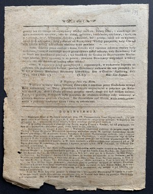 WARSAW NEWSPAPER. Supplement to No. 42 of May 26, 1795.