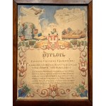 [POSTE POLONAISE / PIOTRKÓW TRYBUNALSKI / VARSOVIE] DIPL. Syndicat des employés des postes et télégraphes de la République de Pologne à Varsovie [1931].